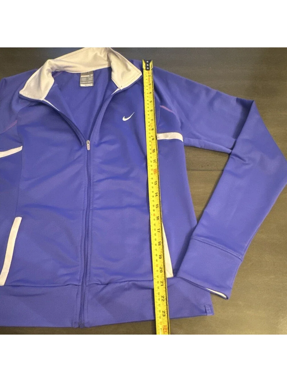 Nike FITDRY Women's Full Zip Collared Track Jacket Purple/White Size M [COPY]
